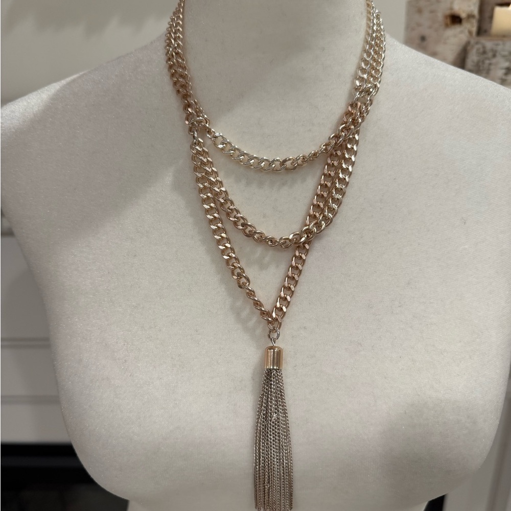 Vintage Karine Sultan Multi-Tiered Necklace with Tassel